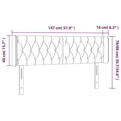 vidaXL Hoofdbord LED 147x16x78/88 cm stof donkerbruin