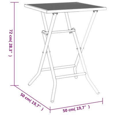 vidaXL Tuintafel inklapbaar 50x50x72 cm staalgaas antracietkleurig