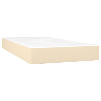 vidaXL Boxspring met matras en LED stof crèmekleurig 90x190 cm