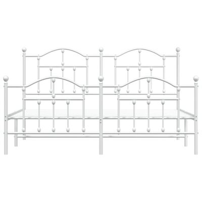 vidaXL Bedframe met hoofd- en voeteneinde metaal wit 180x200 cm