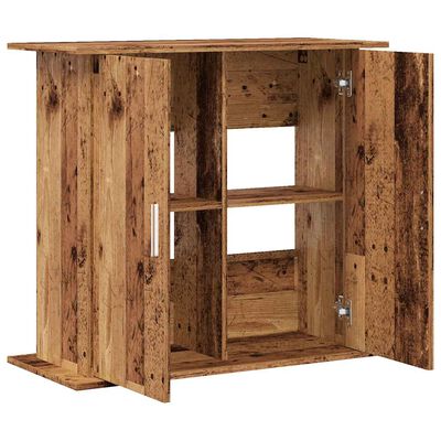 vidaXL Aquariumstandaard 81x36x73 cm bewerkt hout oud houtkleurig