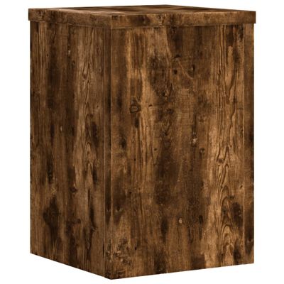 vidaXL Plantenstandaards 2 st 20x20x30 cm bewerkt hout gerookt eiken