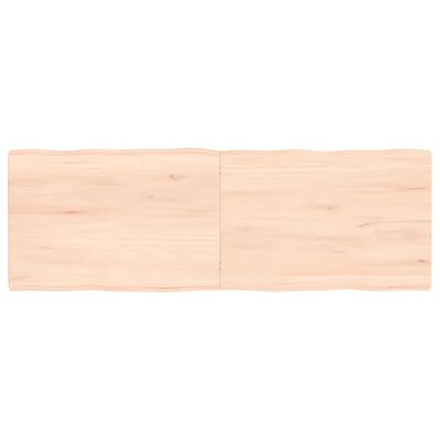 vidaXL Tafelblad natuurlijke rand 120x40x(2-4) cm massief eikenhout