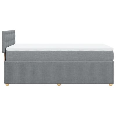 vidaXL Boxspring met matras stof lichtgrijs 90x200 cm