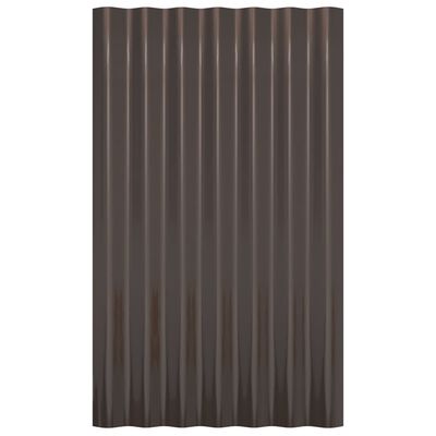 vidaXL Dakpanelen 12 st 60x36 cm gepoedercoat staal bruin