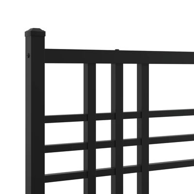 vidaXL Bedframe met hoofd- en voeteneinde metaal zwart 140x190 cm