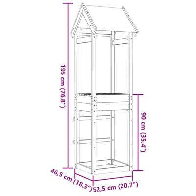 vidaXL Speeltoren 52,5x46,5x195 cm massief douglas vurenhout