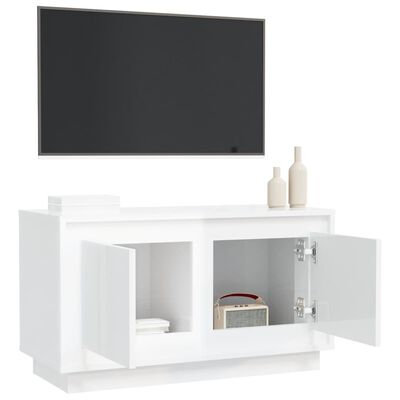 vidaXL Tv-meubel 80x35x45 cm bewerkt hout hoogglans wit