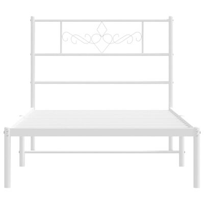 vidaXL Bedframe met hoofdbord metaal wit 80x200 cm