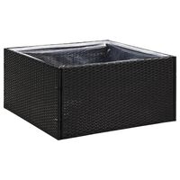 vidaXL Plantenbak 80x80x40 cm poly rattan zwart