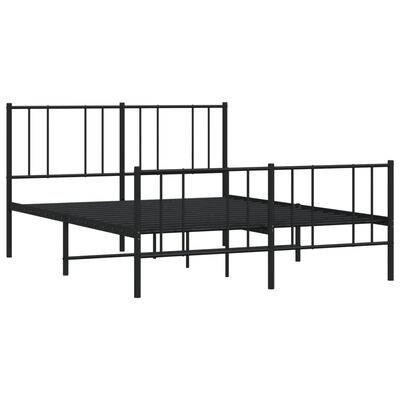 vidaXL Bedframe met hoofd- en voeteneinde metaal zwart 120x200 cm