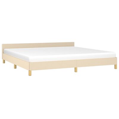 vidaXL Bedframe zonder matras stof crèmekleurig 200x200 cm