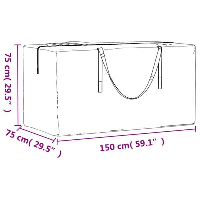 vidaXL Opbergtas voor kerstbomen 150x75x75 cm polyetheen zwart