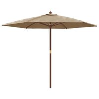 vidaXL Parasol met houten paal 299x240 cm taupe