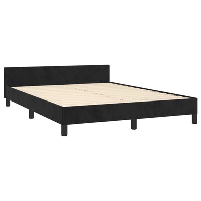 vidaXL Bedframe met hoofdeinde fluweel zwart 140x200 cm