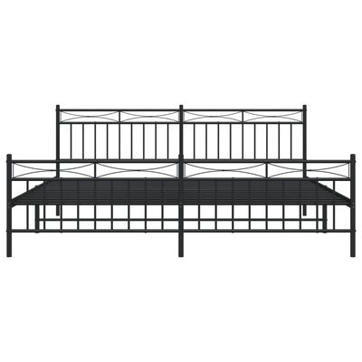 vidaXL Bedframe met hoofd- en voeteneinde metaal zwart 200x200 cm