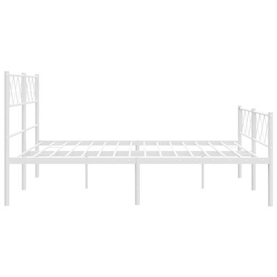 vidaXL Bedframe met hoofd- en voeteneinde metaal wit 160x200 cm