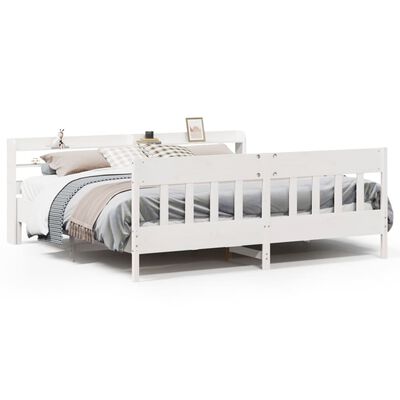 vidaXL Bedframe zonder matras massief grenenhout wit 180x200 cm