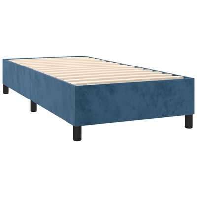 vidaXL Boxspring met matras fluweel donkerblauw 80x200 cm