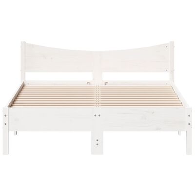 vidaXL Bedframe zonder matras massief grenenhout wit 135x190 cm