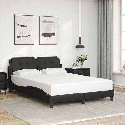 vidaXL Bedframe met hoofdbord kunstleer zwart 120x200 cm