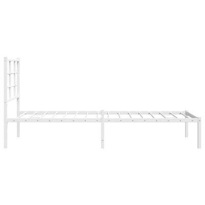 vidaXL Bedframe met hoofdbord zonder matras metaal wit 75x190 cm