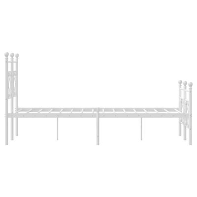 vidaXL Bedframe met hoofd- en voeteneinde metaal wit 120x200 cm