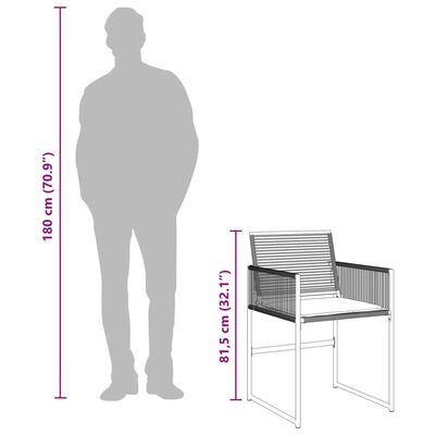 vidaXL Tuinstoelen 4 st met kussens poly rattan zwart