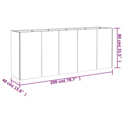 vidaXL Plantenbak verhoogd 200x40x80 cm cortenstaal