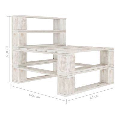 vidaXL 6-delige Loungeset pallet hout wit