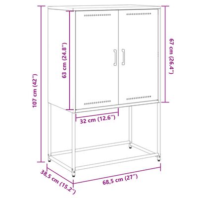 vidaXL Tv-meubel 100,5x39x60,5 cm staal olijfgroen