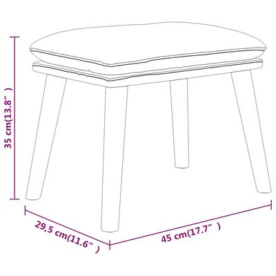 vidaXL Voetenbank 45x29,5x35 cm stof wijnrood