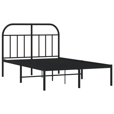 vidaXL Bedframe met hoofdbord metaal zwart 120x190 cm