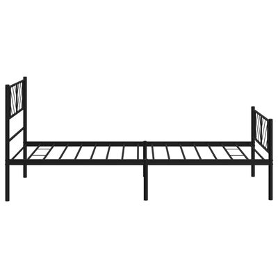 vidaXL Bedframe met hoofd- en voeteneinde metaal zwart 100x200 cm