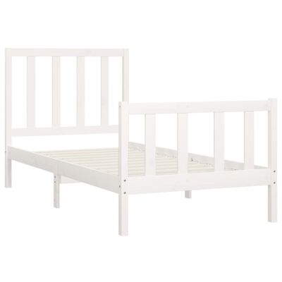 vidaXL Bedframe massief hout wit 100x200 cm