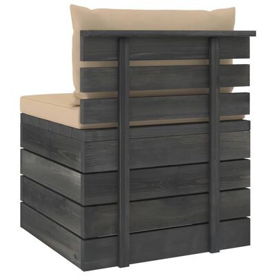 vidaXL 2-delige Loungeset met kussens pallet massief grenenhout