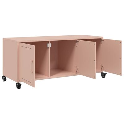 vidaXL Tv-meubel 100,5x39x43,5 cm staal roze