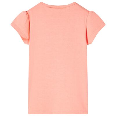 Kindershirt 128 neonkoraalkleurig