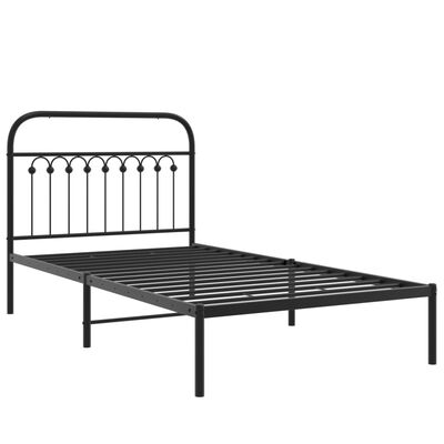 vidaXL Bedframe met hoofdbord metaal zwart 100x200 cm