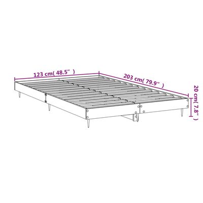 vidaXL Bedframe bewerkt hout hoogglans wit 120x200 cm