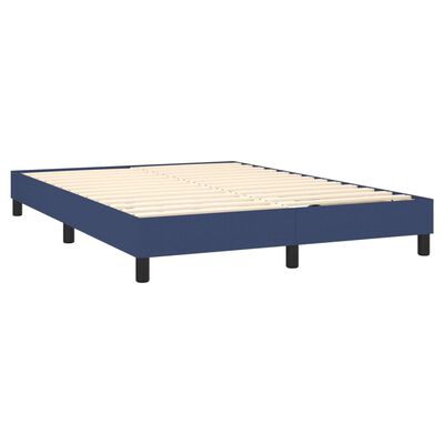 vidaXL Boxspring met matras stof blauw 140x190 cm