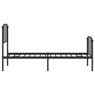 vidaXL Bedframe met hoofd- en voeteneinde metaal zwart 80x200 cm