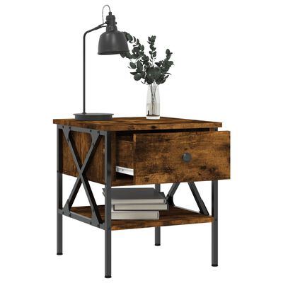 vidaXL Nachtkastjes 2 st 40x42x45 cm bewerkt hout gerookt eikenkleurig