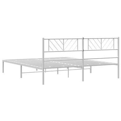 vidaXL Bedframe met hoofdbord metaal wit 200x200 cm