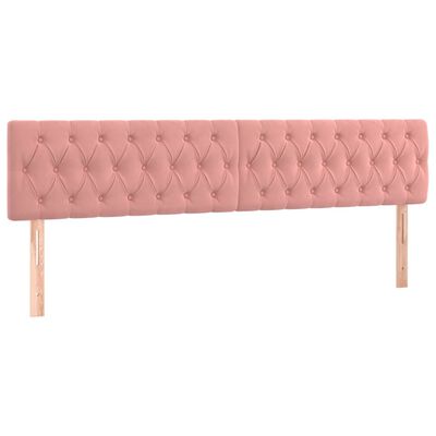 vidaXL Boxspring met matras fluweel roze 200x200 cm