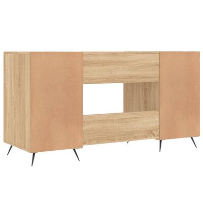 vidaXL Bureau 140x50x75 cm bewerkt hout sonoma eikenkleurig