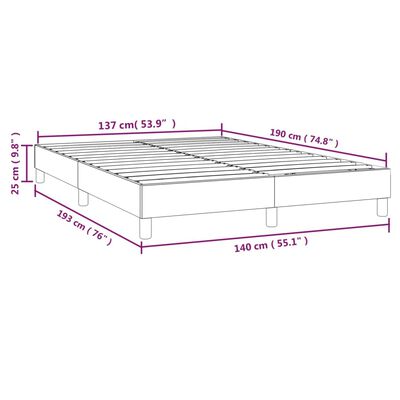 vidaXL Bedframe kunstleer wit 140x190 cm