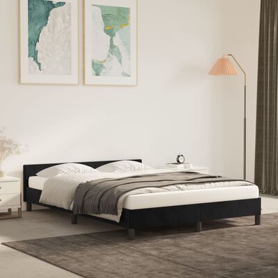 vidaXL Bedframe zonder matras 140x190 cm fluweel zwart