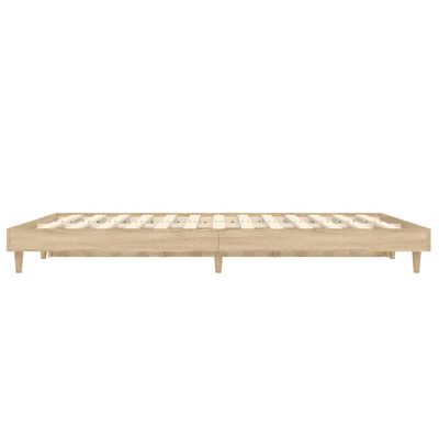 vidaXL Bedframe bewerkt hout sonoma eikenkleurig 135x190 cm