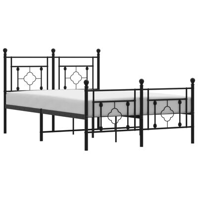 vidaXL Bedframe met hoofd- en voeteneinde metaal zwart 120x200 cm